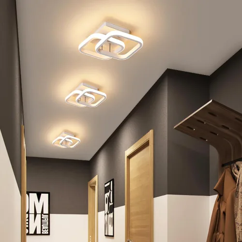 Miniatura 3 de Lámpara de techo LED, lámpara cuadrada blanca de 18 W, 3000 K-6000 K, lámpara de techo opcional de montaje empotrado, moderna para sala de estar