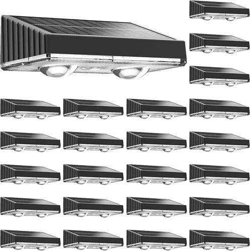 Miniatura 11 de NIORSUN - Luces solares para valla, paquete de 8 luces solares para terraza, color blanco cálido, bombilla impermeable para exteriores LED IP65