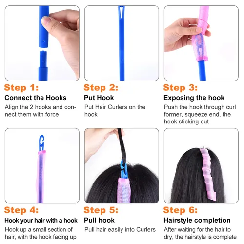 Miniatura 6 de TUPARKA Paquete de 30 rulos en espiral sin calor para cabello con ganchos de peinado para cabello extra largo de hasta 22 pulgadas