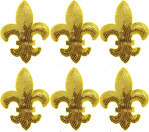 Miniatura 7 de 10 parches de lentejuelas doradas de flor de lis, parches termoadhesivos para ropa de manualidades, sombreros de vestir Modelo 5