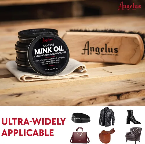Miniatura 4 de Angelus Aceite de visón para botas de cuero, 7.6 onzas, acondicionador de cuero natural, limpiador, impermeable, suaviza y restaura, fabricado