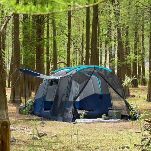 Miniatura 6 de TIMBER RIDGE Tienda de campaña familiar para 8 personas con sala de pantalla, doble capa, impermeable, resistente a la intemperie, gran túnel