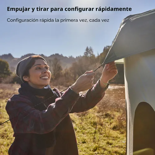 Miniatura 4 de ACACIA - Tienda de campaña para acampar, tienda desplegable con 8 ventanas y estera, tienda central impermeable y resistente al viento, fácil