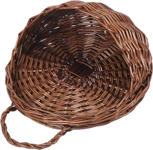 Miniatura 6 de JJSQYLAN JJSQ - Cesta de almacenamiento colgante de mimbre tejida a mano, decoración de pared para el hogar, jardín, boda, marrón, 14.2 x 11.8 x 4.7