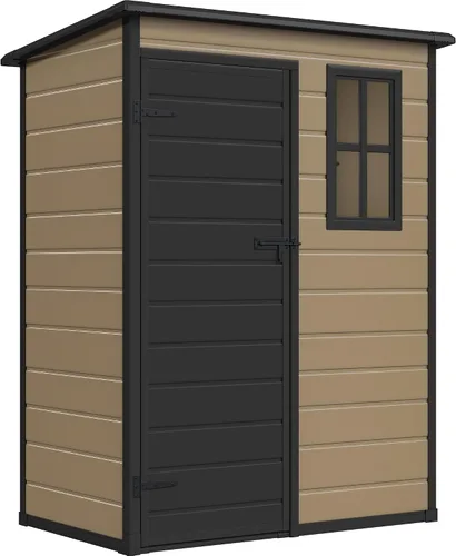 Miniatura 16 de DWVO Cobertizo de almacenamiento alto para exteriores de 50 pies cúbicos con 2 estantes, cobertizo vertical de herramientas de 4.3 x 2 x 5.5 pies