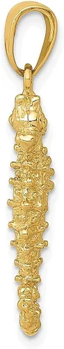 Miniatura 2 de Collar con colgante de caballito de mar 3D de oro amarillo de 14 quilates, joyería fina para mujer, regalos para ella