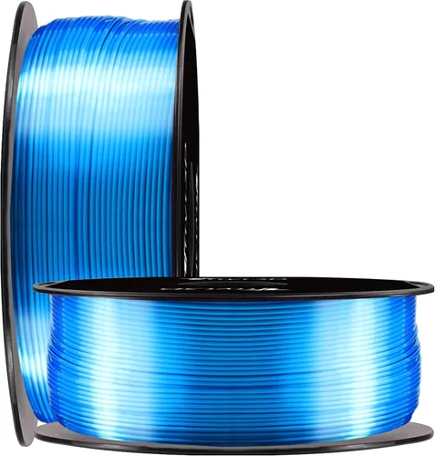 Miniatura 6 de Paquete de filamento PLA para impresión 3D 5 en 1: verde que brilla en la oscuridad, azul, púrpura y arco iris, multicolor, 0.55 libras por carrete