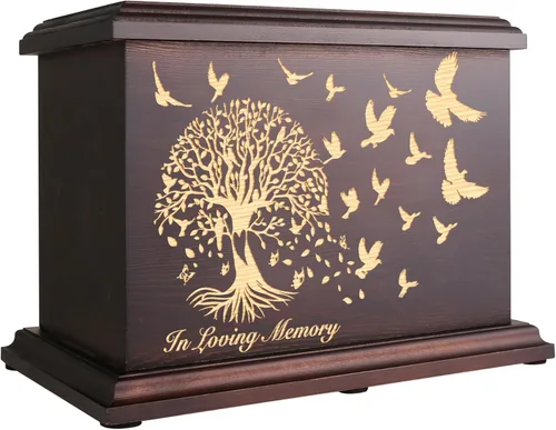 Urnas conmemorativas de cremación para cenizas humanas, hombres y mujeres, caja de urnas de madera y ataúd para cenizas, hombres, mujeres y niños,