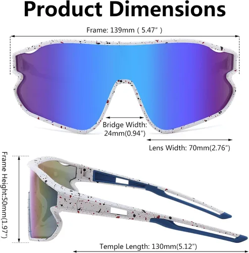 Miniatura 5 de FEISEDY Gafas de sol unisex para jóvenes, gafas de sol de béisbol y tenis, UV400 deportivas para niños y niñas, pantallas de ciclismo B4064