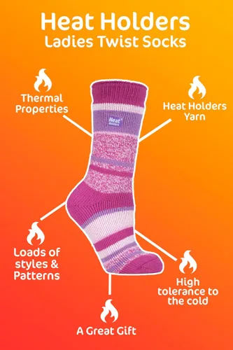 Miniatura 6 de HEAT HOLDERS Women's Thermal Stripe Socks Size 5-9 US