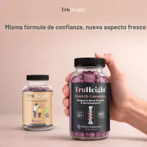 Miniatura 3 de TruHeight Gomitas de crecimiento (uva) Suplemento nutricional alto para el crecimiento natural para niños y adolescentes – Vitamina D, K, calcio