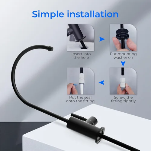 Miniatura 6 de Waterdrop Grifo de agua filtrada para fregadero de cocina, ósmosis inversa, acero inoxidable, negro