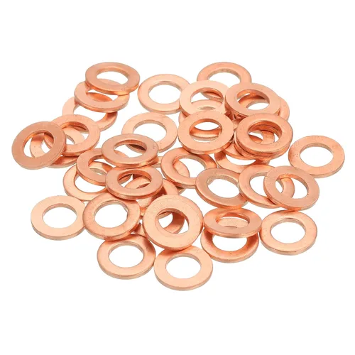 Miniatura 35 de MECCANIXITY Arandela plana de 28 piezas, arandelas de cobre M8, anillo de sellado de cobre, kit de arandela aplastante, 0.315 in de diámetro
