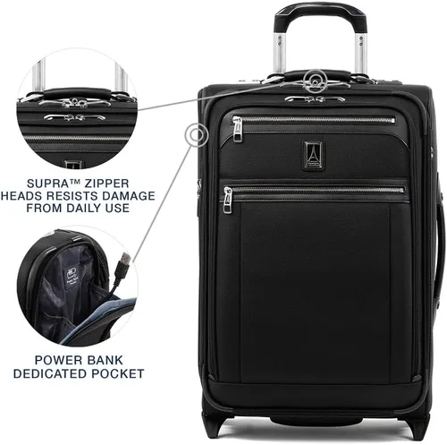 Miniatura 3 de Travelpro Platinum Elite - Rollaboard expandible de 22 pulgadas, negro sombra, Equipaje vertical expandible Platinum Elite Softside