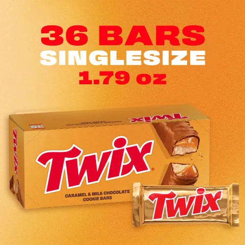 Miniatura 6 de TWIX Dulces de Chocolate a Granel Envueltos Individualmente, Tamaño Completo, Barra de Dulce de Chocolate con Galleta y Caramelo, Perfecta