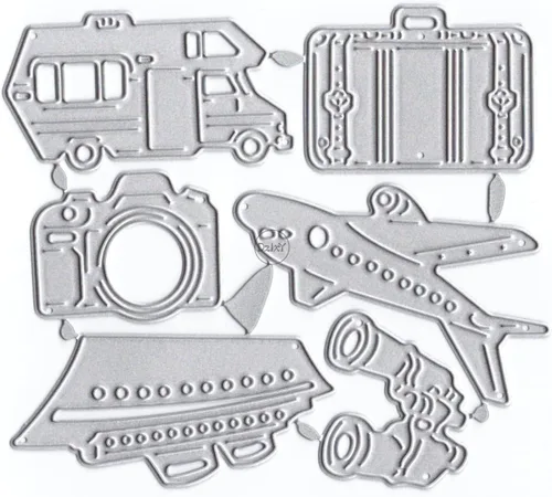 DzIxY Troqueles de corte de metal para telescopio de avión para automóvil, kit de fabricación de tarjetas, troquelados, troquelados, plantillas de 17