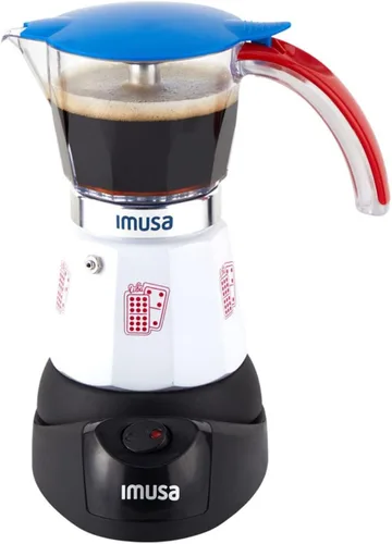 Miniatura 9 de IMUSA Cafetera eléctrica de almendras de 3 o 2 tazas, cafetera moka compacta con función de mantener el calor, base desmontable, cafetera de leche