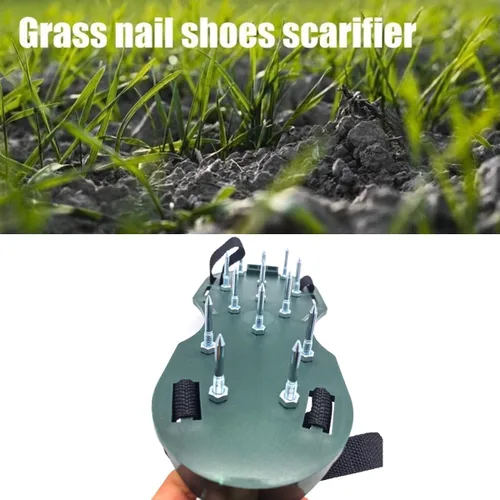 Miniatura 5 de Zapatos de césped, zapatos de pinchos, zapatos de aireación para suelo epoxi, césped, patio, césped, jardín (verde)