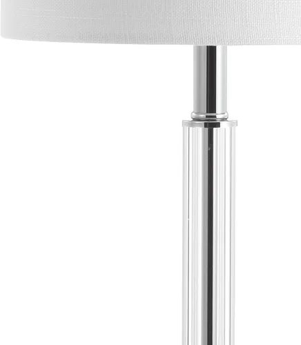 Miniatura 5 de JONATHAN Y Juego de 2 lámparas de mesa de cristal transparente de 19.5 pulgadas para dormitorio, modernas lámparas de mesita de noche cromadas