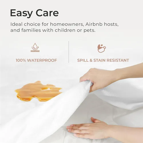 Miniatura 3 de Comfort Beddings Protector de colchón 100% algodón orgánico Alaskan King, 250GSM, impermeable, protector de cama ajustable sin ruido con bolsillo