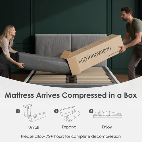 Miniatura 6 de sogesfurniture Queen 8" Gel Memory Foam Hybrid Mattress with Pocket Springs Medium-Firm Bed Cooling Airflow Mesh Motion Isolation Spinal Alignment