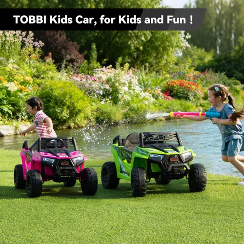 Miniatura 9 de TOBBI - Auto de juguete de 12V para paseo infantil, camión eléctrico todo terreno para niños, vehículo de 4 ruedas con batería, 2 motores duales