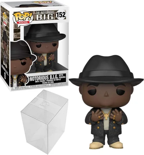 Miniatura 7 de Funko Pop! Rocks: Biggie - Notorious B.I.G con Fedora Bundle con 1 protector de caja PopShield Pop