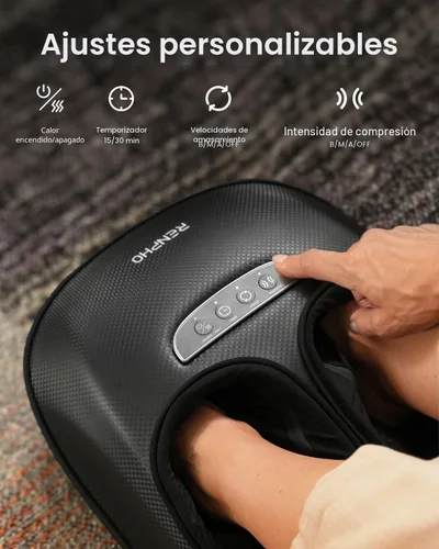 Miniatura 2 de RENPHO Masajeador de pies con calor [2026 actualizado], 3 niveles de compresión de amasamiento profundo, masajeador shiatsu HSA elegible para FSA