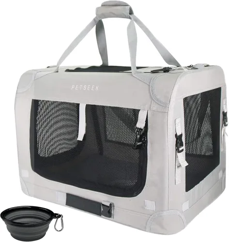 Transportador para gatos extra grande con lados suaves, portátil, para perros pequeños, para 2 gatos, 61 cm x 41.9 cm x 40.6 cm, diseño plegable y