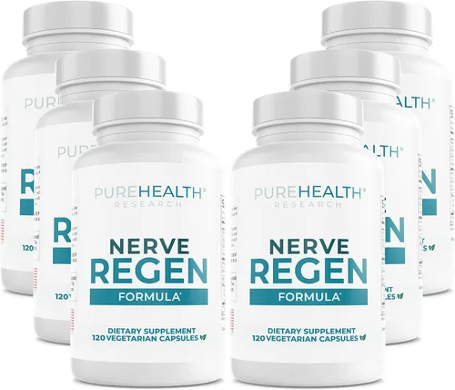 PUREHEALTH RESEARCH Nerve Regen Formula - Suplemento de apoyo nervioso para pies y manos - con ácido alfa lipoico ALA, benfotiamina, acetil