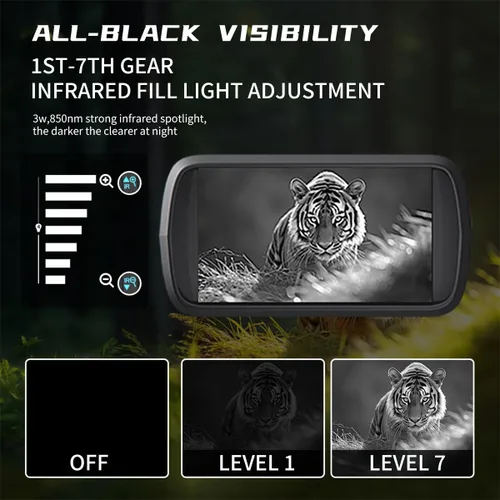 Miniatura 4 de Gafas de visión nocturna y prismáticos de visión nocturna con agarre, video 4K UHD, imagen de 36 MP, pantalla HD de 4.5 pulgadas, zoom digital 8X