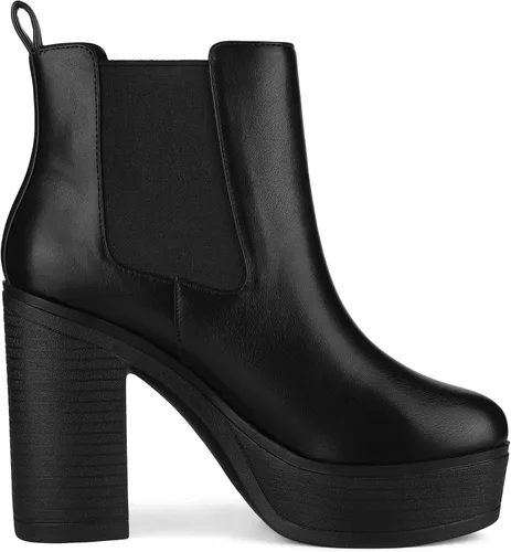 Miniatura 7 de Allegra K Botines Chelsea de tacón alto con plataforma para mujer