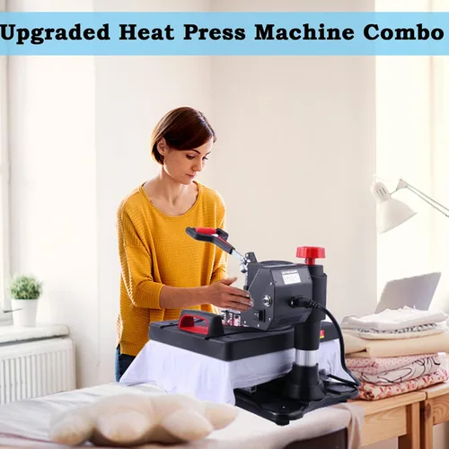 Miniatura 6 de Máquina de prensa de calor industrial 8 en 1 mejorada de 15 x 12 – Potencia de sublimación de oscilación digital, calefacción de grado profesional