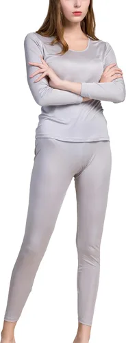 Miniatura 5 de Grenasasilk Ropa interior larga de seda para mujer, ropa interior térmica de seda de morera, ropa interior térmica para clima frío