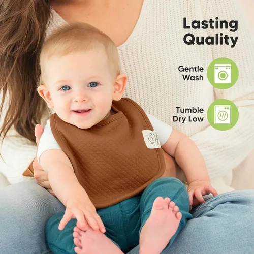 Miniatura 8 de KeaBabies Paquete de 8 baberos orgánicos para bebés para niñas y niños - Baberos de tela de algodón acolchado para bebés contra el babeo y la Básicos