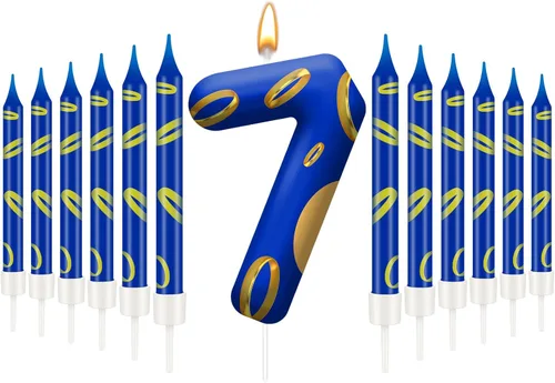 Miniatura 26 de 13 piezas de velas temáticas de coches de carreras para cumpleaños en negro y blanco con número de carrera 1 a cuadros, velas para tarta de coche