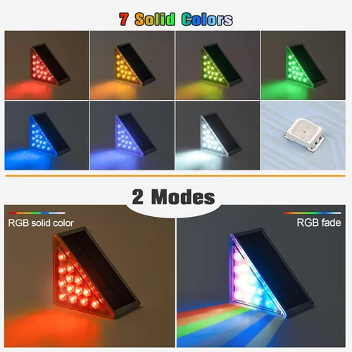 Miniatura 5 de NIORSUN Luces solares, impermeabilidad IP67, encendido/apagado automáticos, para escalones exterior, escalera, patio, porche, puerta delante, acera
