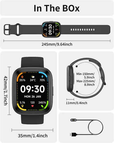 Miniatura 8 de Reloj inteligente para hombres y mujeres (Alexa incorporado), monitor de fitness HD de 1.83 pulgadas, llamada Bluetooth 5.3, monitor de sueño SpO2