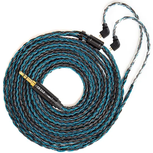 Miniatura 11 de H HIFIHEAR Cable de repuesto mejorado para auriculares, 8 núcleos, cable de cobre chapado en plata con cable IEM de 2 pines de 0.031 in para UM3X