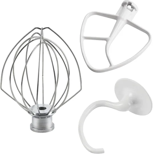 Accesorios para batidoras de cocina, incluyendo gancho de masa K45DH y paleta de hoja plana recubierta K45B y látigo de alambre K45WW para cocina de