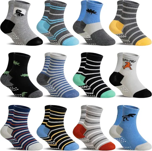 Miniatura 7 de DoSmart 12 pares de calcetines de algodón transpirable con dibujos animados para bebés y niños pequeños