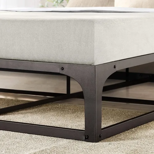 Miniatura 4 de Somier de cama individual Mellow 9 pulgadas, con base de colchón de láminas de acero resistente Negro