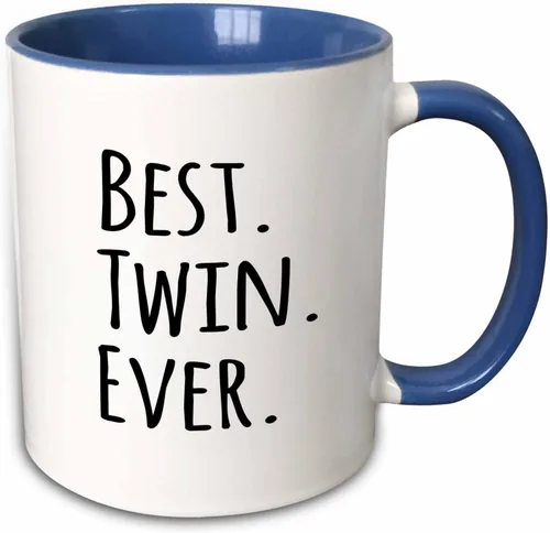 Miniatura 9 de 3dRose Best Twin Ever - Taza de 11 onzas, color negro
