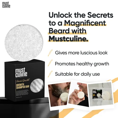 Miniatura 4 de Barra de champú para barba, limpia tu barba con efecto de crecimiento y pérdida de cabello, barra de champú para crecimiento del cabello