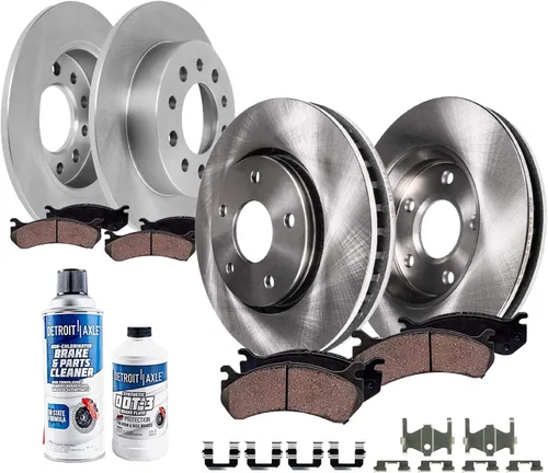 Miniatura 29 de Detroit Axle - Kit de frenos para Ford 18-21 Transit Connect, Rotores de freno de disco delantero y trasero Pastillas de freno de cerámica 2018 2019