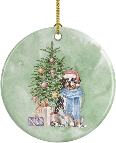 Miniatura 71 de Caroline's Treasures Bulldog, Bulldog inglés #2 y árbol de cerámica adorno colgante para árbol de Navidad, decoración colgante para el hogar