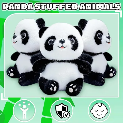 Miniatura 2 de Juguetes de Peluche de Oso Panda de 10 Pulgadas para Niños y Bebés, Lindos Juguetes de Oso Panda de Peluche, Osos de Peluche Suaves para Relleno