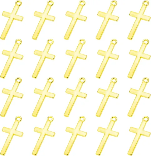 Miniatura 8 de Shapenty Dijes pequeños de metal con dije de cruz para aretes, pulsera, collar, llavero, tiradores de cremallera, joyería para hacer manualidades