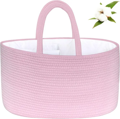Miniatura 9 de ABenkle Organizador de Pañales - Cesta de Almacenamiento de Cuerda de Algodón para Artículos Esenciales del Bebé, Regalo de Baby Shower para Niños