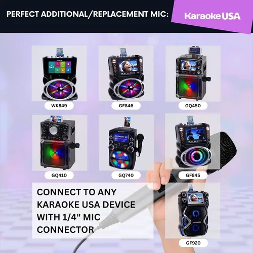 Miniatura 5 de Karaoke USA Micrófono dinámico profesional M187 (cableado), negro